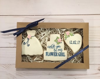 Will you be my Flower Girl, Flower Girl Proposal Box, Flower Girl Gift, Cookie Gifts