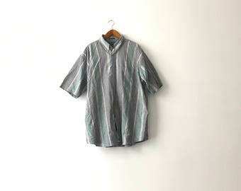 Dull Short Sleeve Striped Shirt - XXXL