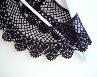 Dentelle noire au crochet Robe col collier Bohème fait main col Claudine détachable Festival d’été mariage accessoires de mode