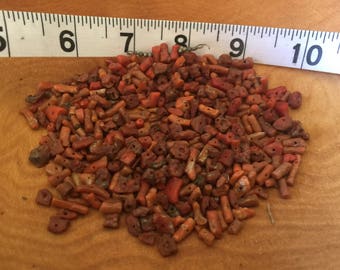 Red coral beads