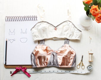 Bralette Sewing Pattern Bundle Ohhh Lulu Bambi & Lili Bra PDF Instant Download Vintage Style Bralette Pattern for Woven Fabric