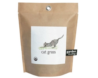 Cat Grass Garden-in-a-Bag – Grow Kit – Cat gift – Kitten – Cat Lover – Wheat– Eco-friendly – Small Spaces - Mothers Day - Meow