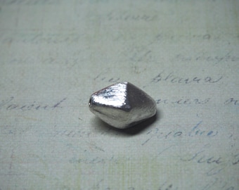 Large elongated 10x17mm brushed 925 Silver bicone bead