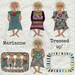 MARIANNE - DRESSED UP - 6 designs: 4 different Appliqué Girls to dress up as you like + a blanket/frame + a large design with all 4 girls