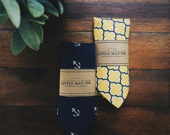 Little Man Tie || Yellow Lattice