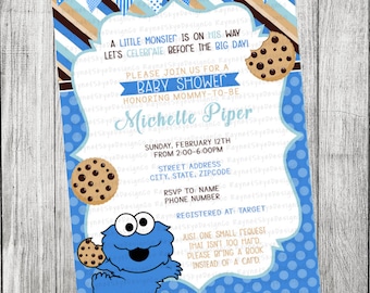 Cookie Monster Baby Shower Invitation