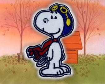 snoopy red baron embroidered iron on patch peanuts