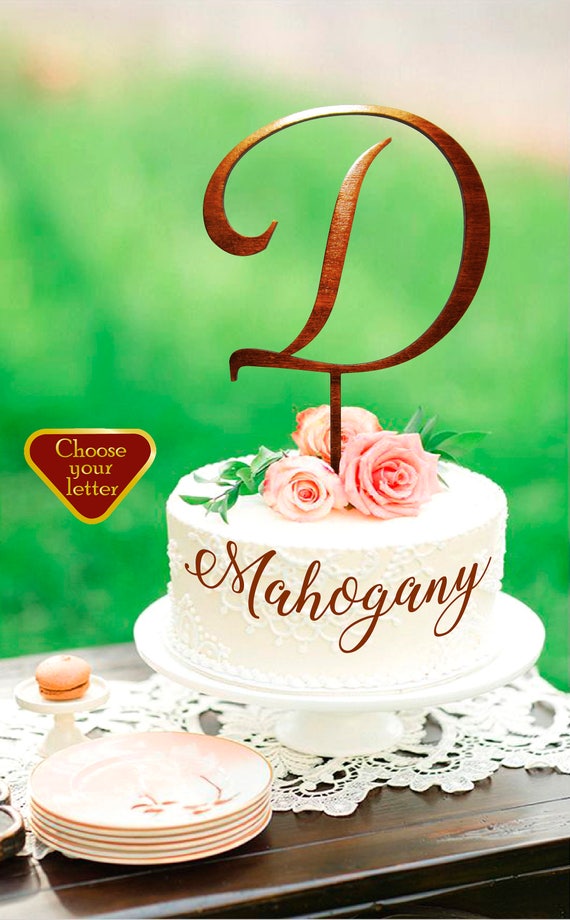 Letter D Cake Topper Toppers For Wedding Rustic Initial Monogram Gold CT336 Letter D Cake Topper Toppers For Wedding Rustic Initial Monogram Gold CT336