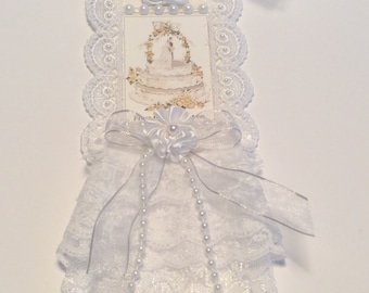 Wedding Tag, Vintage Tag, Bridal Shower Tag, Bride and Groom Tag, Lace Tag, OOAK