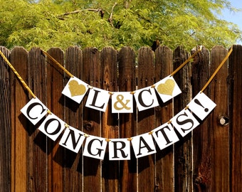 Engagement Banner, Congrats Banner, Engagement Party Decor, Rustic, Engagement Party Ideas, Wedding Reception, Couples Shower