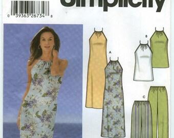 5507 Simplicity - Misses Dress or Top, Pants or Shorts and Bias Skirt - UNCUT sewing pattern sz HH 6-8-10-12