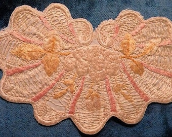 Antique Applique Doll Silk Trim Edwardian