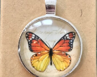 Butterfly Glass Dome Pendant