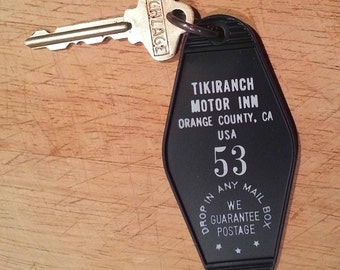 Vintage Inspired Style Motel / Hotel Key Fob Tag Tiki