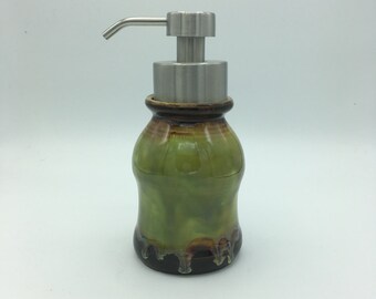 Foaming Soap Dispenser, ceramic soap dispenser, ceramic foamer, metal foam soap pump, pottery foamer, foam soap bottle