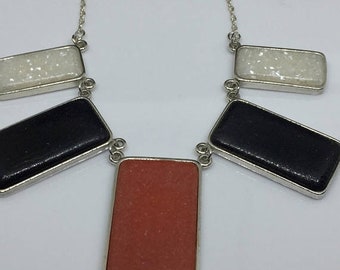 2018 C CO. Black Hills 925 Sterling Stone Bib Necklace