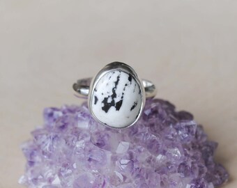 White Buffalo Turquoise Ring - White Buffalo Ring - White Buffalo Turquoise Jewelry (MADE TO ORDER)