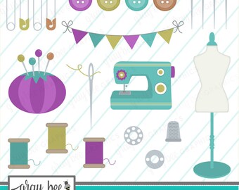 Crafty Sewing Cute Digital Clipart for Commercial and Personal