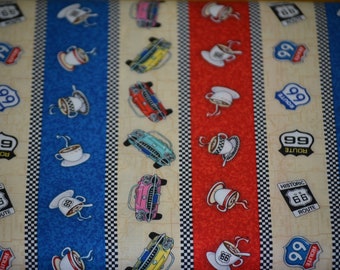 Route 66 Fabric Quilters Cotton Lloyd & Barton By the Yard