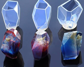 Stone Silicon Mold Cabochon - Crystal shape Transparent silicone mold - Pendant resin silicon mold - for Jewelry Make - Epoxy Resin Mold