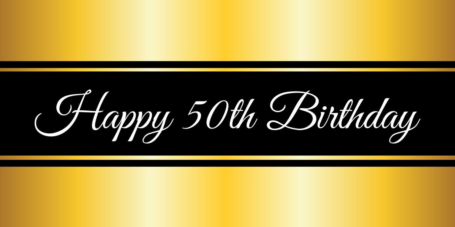 Happy 50th Birthday Banner Template