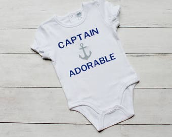 Captain Adorable Gerber Onesie. Baby Boy Onesie.