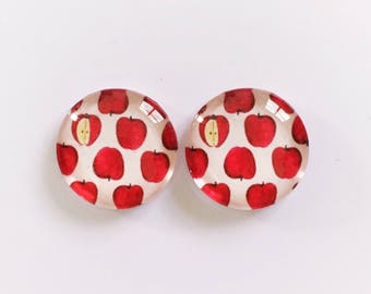 The 'Red Delicious' Glass Earring Studs
