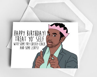 Birthday Greeting Card, Tom Haverford Quote Birthday Card, Parks and Recreation Inspired Birthday Card, Funny Birthday Greeting Card, B-day