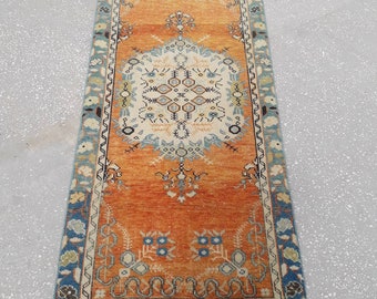Oushak Rug Vintage Rug Turkish Rug Vintage Turkish Rug Area Rug Handmade Wool Rug Vintage Anatolian Carpet 2'8" x 6'2" Feet Free Shipping !