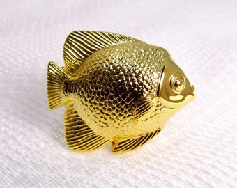 Golden Goldfish: Novelty Door/Drawer Knob Hardware - New / Unused High Quality Drawer Pull