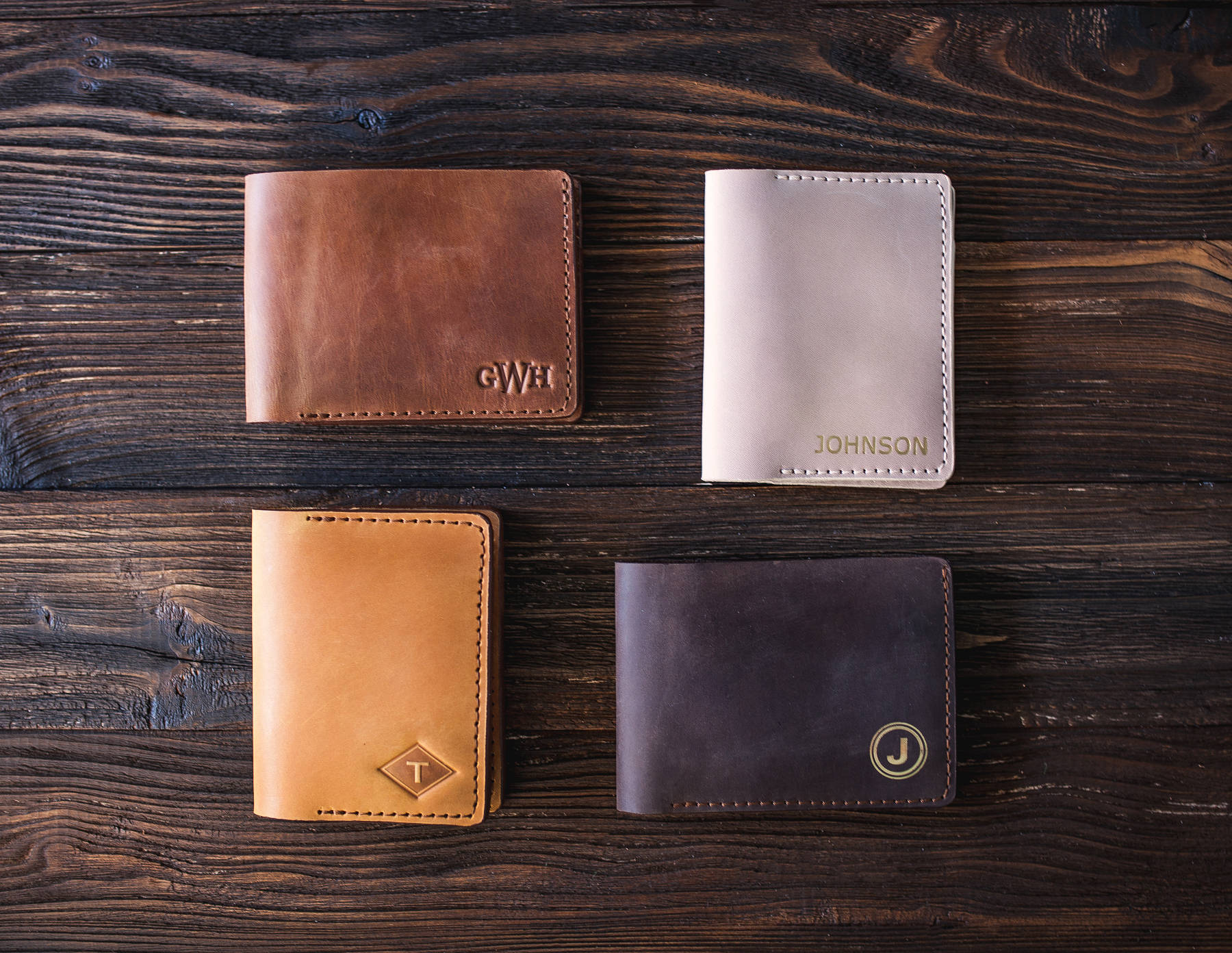 Personalized Leather wallet mens wallet personalized mens
