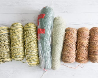 Eight Vintage Yarn Skeins for Weavers