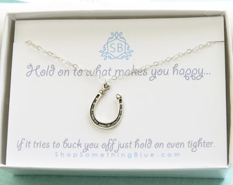 Horseshoe Necklace • Horse Lover Gift • Horse Jewelry • Equestrian Necklace • Horseshoe Pendant • Lucky Horseshoe Charm