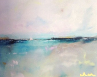 Turquoise Horizon Ocean 8 x 10 Giclee Print, Matted to 11 x 14