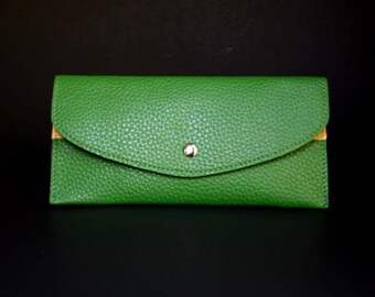 Womens Wallet, Leather Wallet, Green Wallet, Green Purse, Green Leather Purse, Green Leather Wallet.