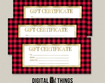 Faux Gold Foil Printable Gift Certificate Coupon Holiday