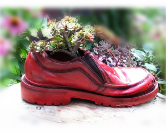 Succulent planter - flower planter - outdoor planter , Shoe planter - Garden decor- small planter - # 6