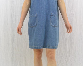 Vintage Denim Dress, Size Small-Medium, Grunge, 90's Clothing, Lace Up, Indie Clothing, Hipster, Tumblr Clothing, Mori Girl
