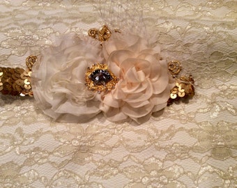 Gold and ivory headband
