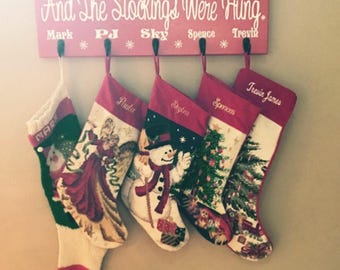 Personalized Stocking Holder Wall Decor