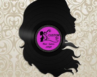 Hair Salon Wall Art Hair Decor Gift For Mom Hair Stylist Gift Girl Wall Art Girls Room Art Hair Salon Decor Vinyl Record Clock Art For Her