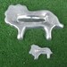 Mother and Baby Lion Cub Aluminum Cookie Cutters, Vintage 1950's, Childrens Animal Cracker Cut Out and Recipe