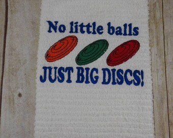 Personalized Disc golfer gift /Disc Golf Towel / Embroidered Disc gift / Big Discs / Custom funny gift for the Disc Golfer / Frisbee golf