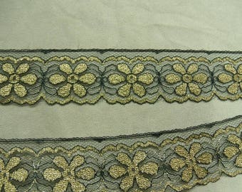 Gold - 4 cm - flower pattern lace