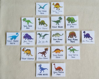 dinosaur name tags etsy