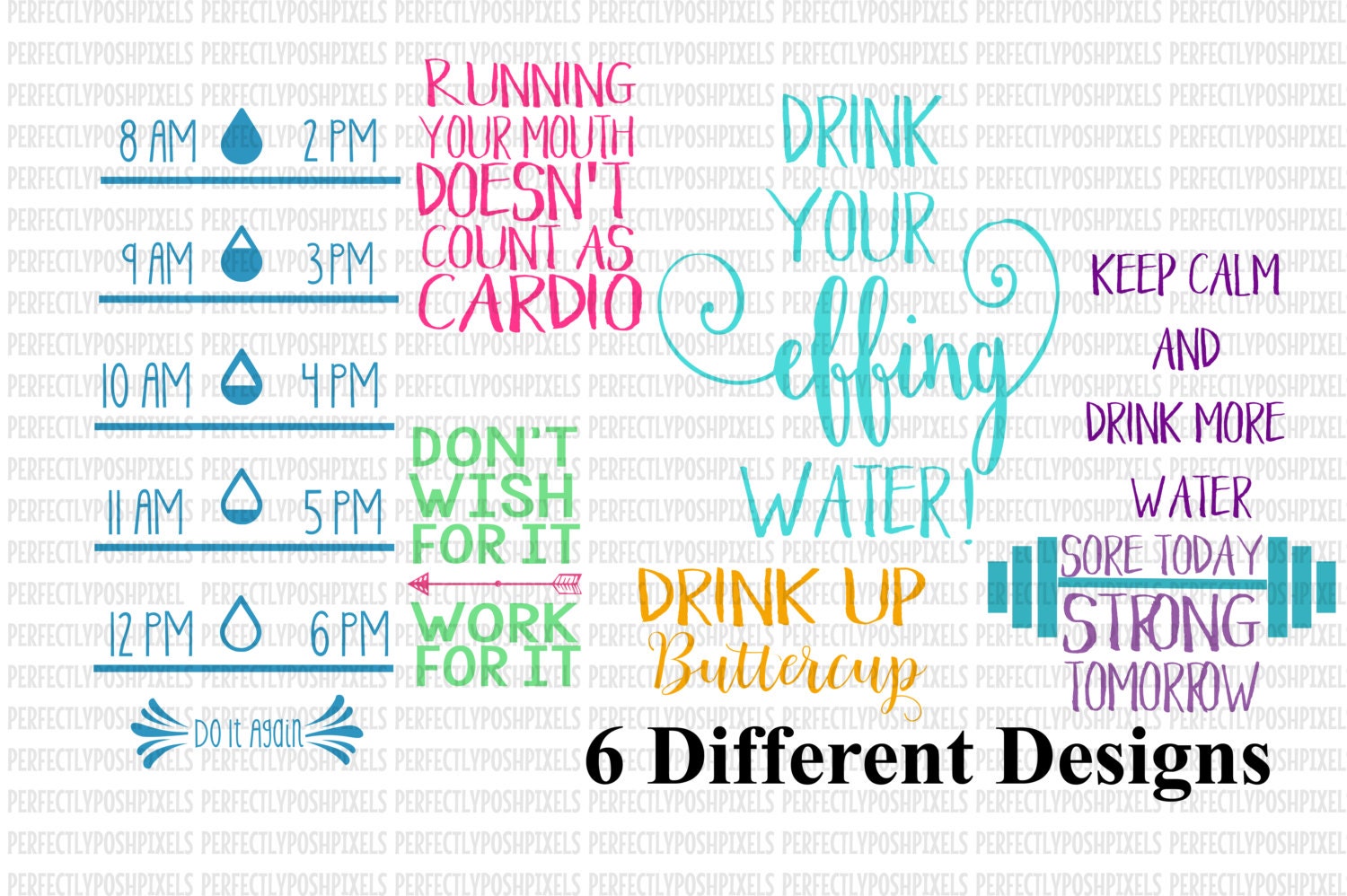 SVG Water Bottle Label svg file Water Tracker Fitness Decal