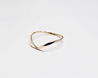 Chevron 14kgf gold ring, gold ring, gold chevron ring