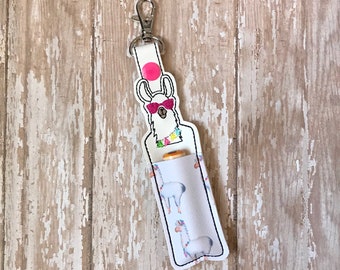 Lip Balm Holder, Llama Lip Balm Keychain, Llama Lip Balm Cozy, Llama Chapstick Holder, No Drama Llama Lip Balm Holder