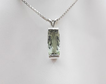 Sterling Silver Green Amethyst Pendant