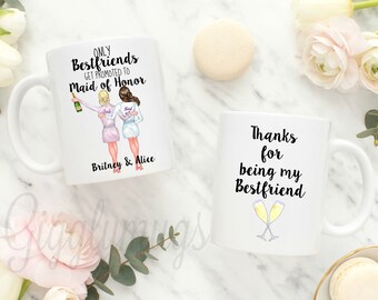 Bestfriend Maid of honor mug/Only Best Friends Get Promoted to Maid of Honor/Maid Of Honor Gift/Bestfriend wedding gift/bestie coffee mug